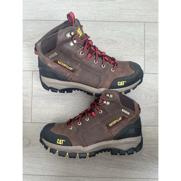 Caterpillar navigator waterproof leather work boots brown Size 10 Men’s